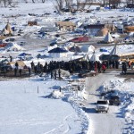 Security forces push water protectors back