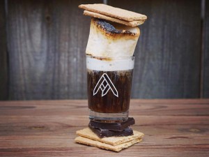 a glass of ratio beer in smores