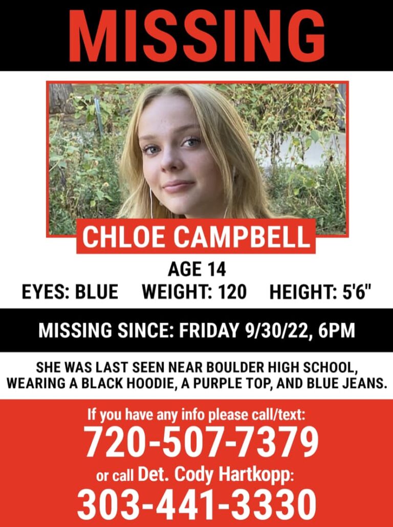 Boulder Police Escalate Their Search For Missing 14-year-old Chloe ...