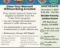 Fresh Start Warrant Forgiveness Event in Boulder November 2