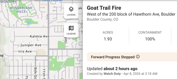 Goat Trail Fire Near Hawthorne Avenue 100% Contained, Evacuations Lifted