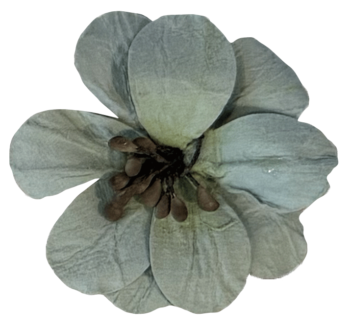 Blue Paper Flower by the Tilted Brick