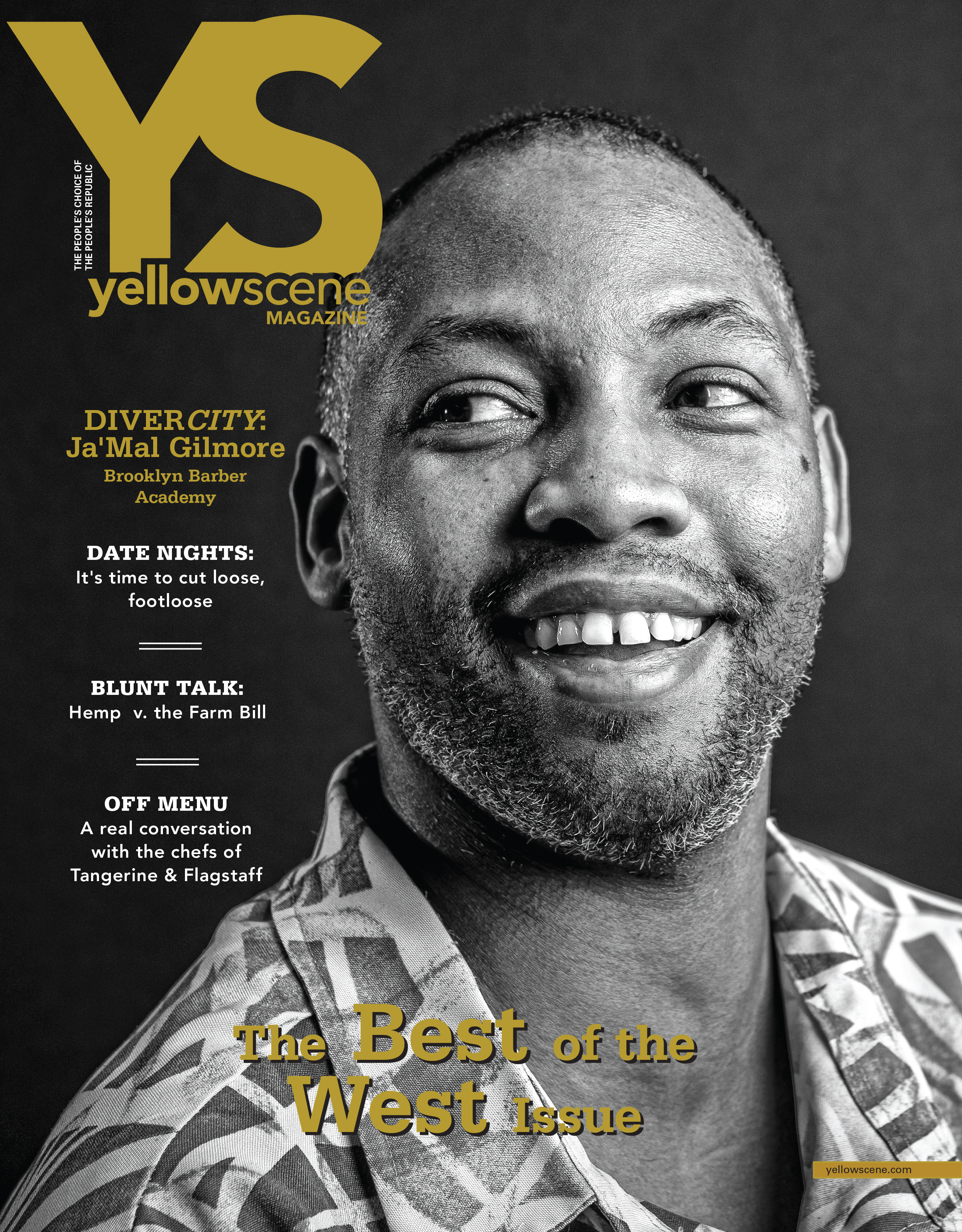 yellow scene  magazine cover for February 2019
