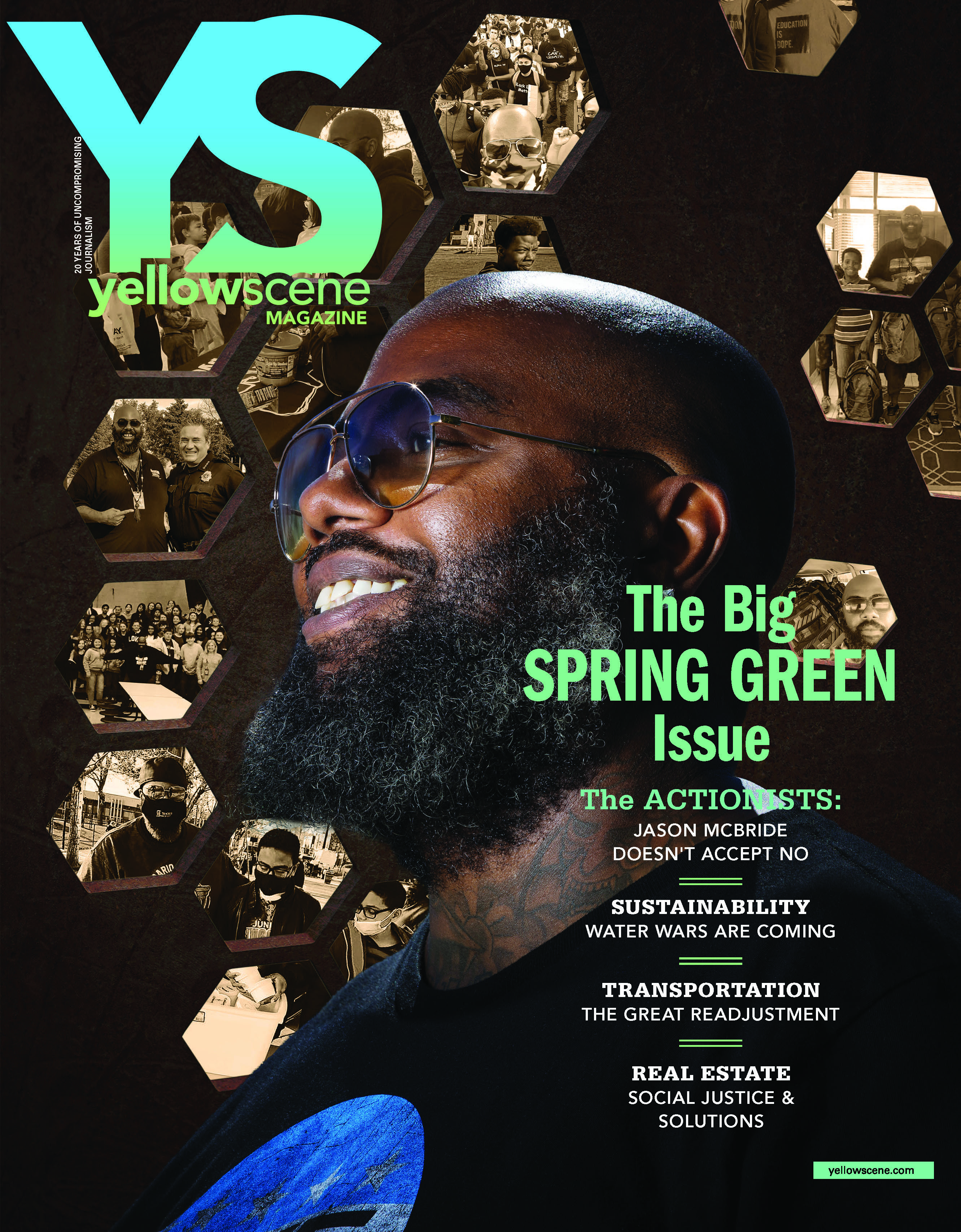 yellow scene  magazine cover for April 2021