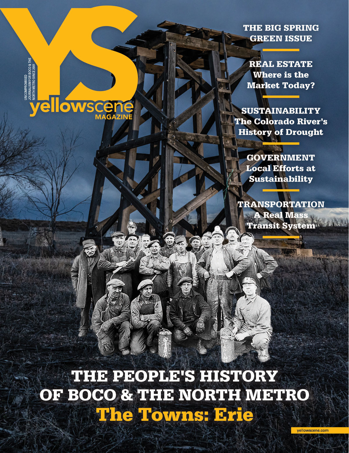 yellow scene  magazine cover for April 2023