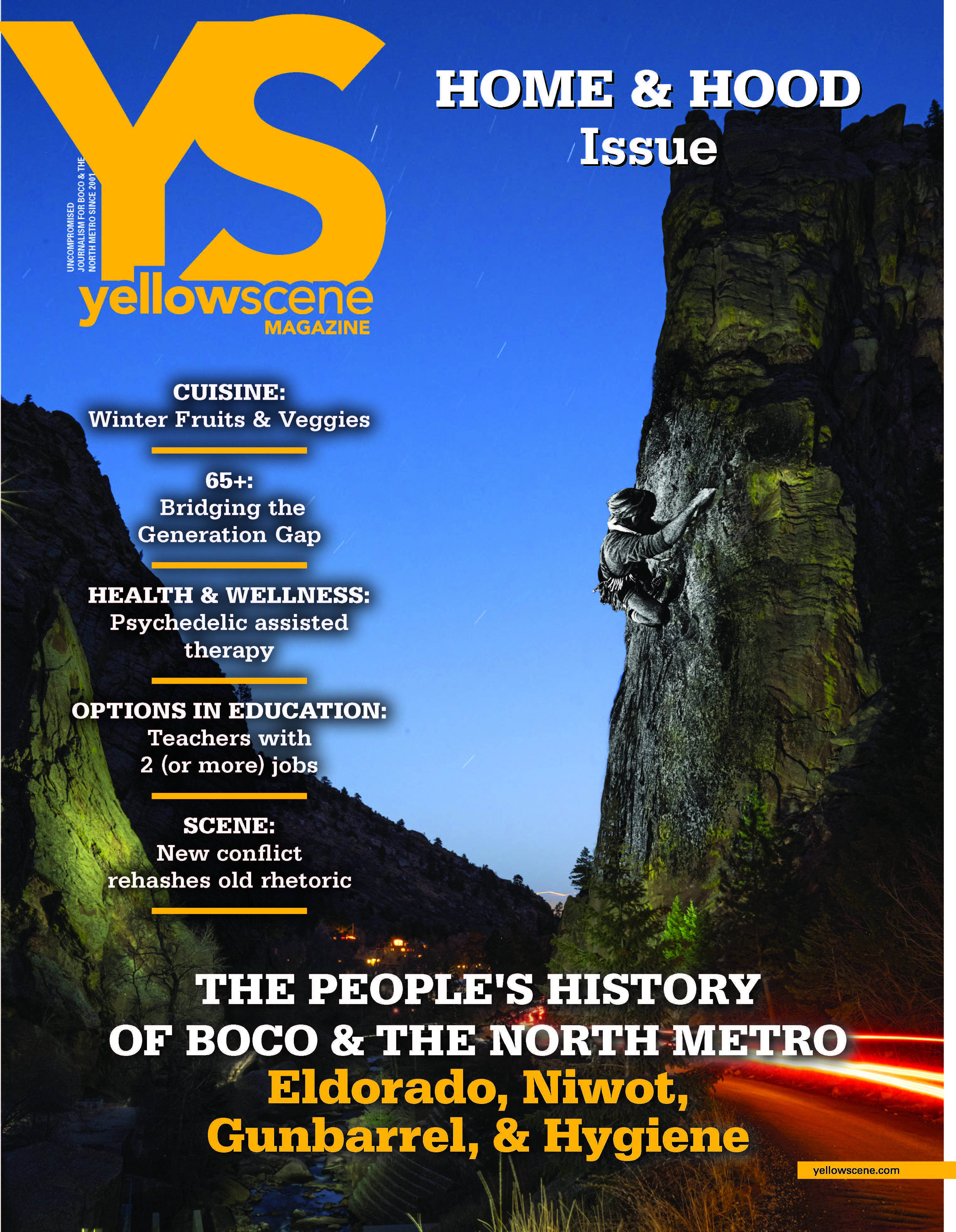 yellow scene  magazine cover for December 2023