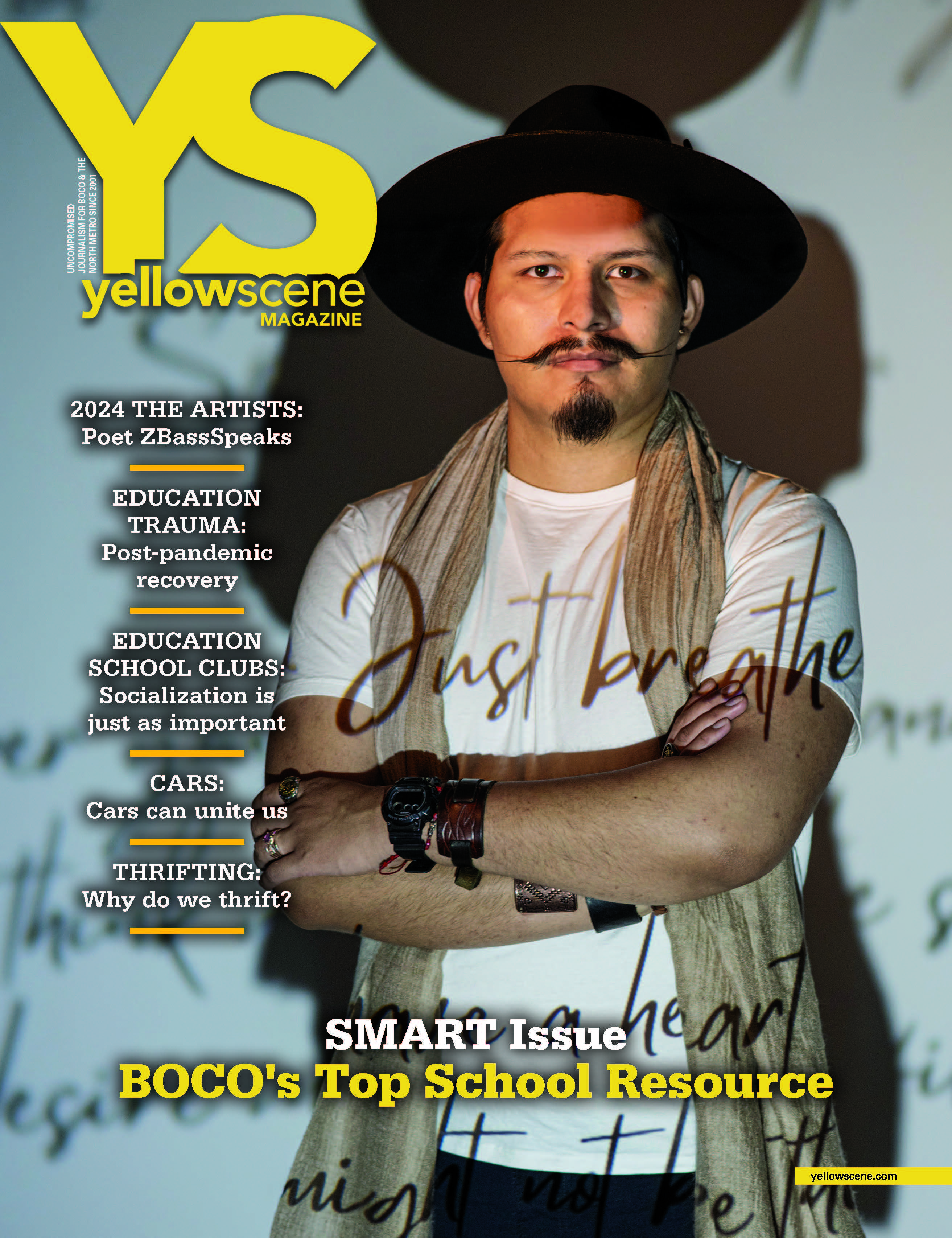 yellow scene  magazine cover for August 2024