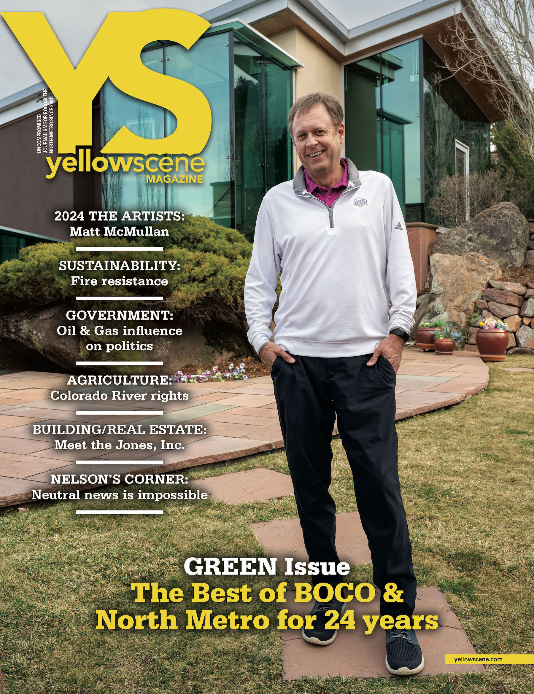 yellow scene  magazine cover for April 2024