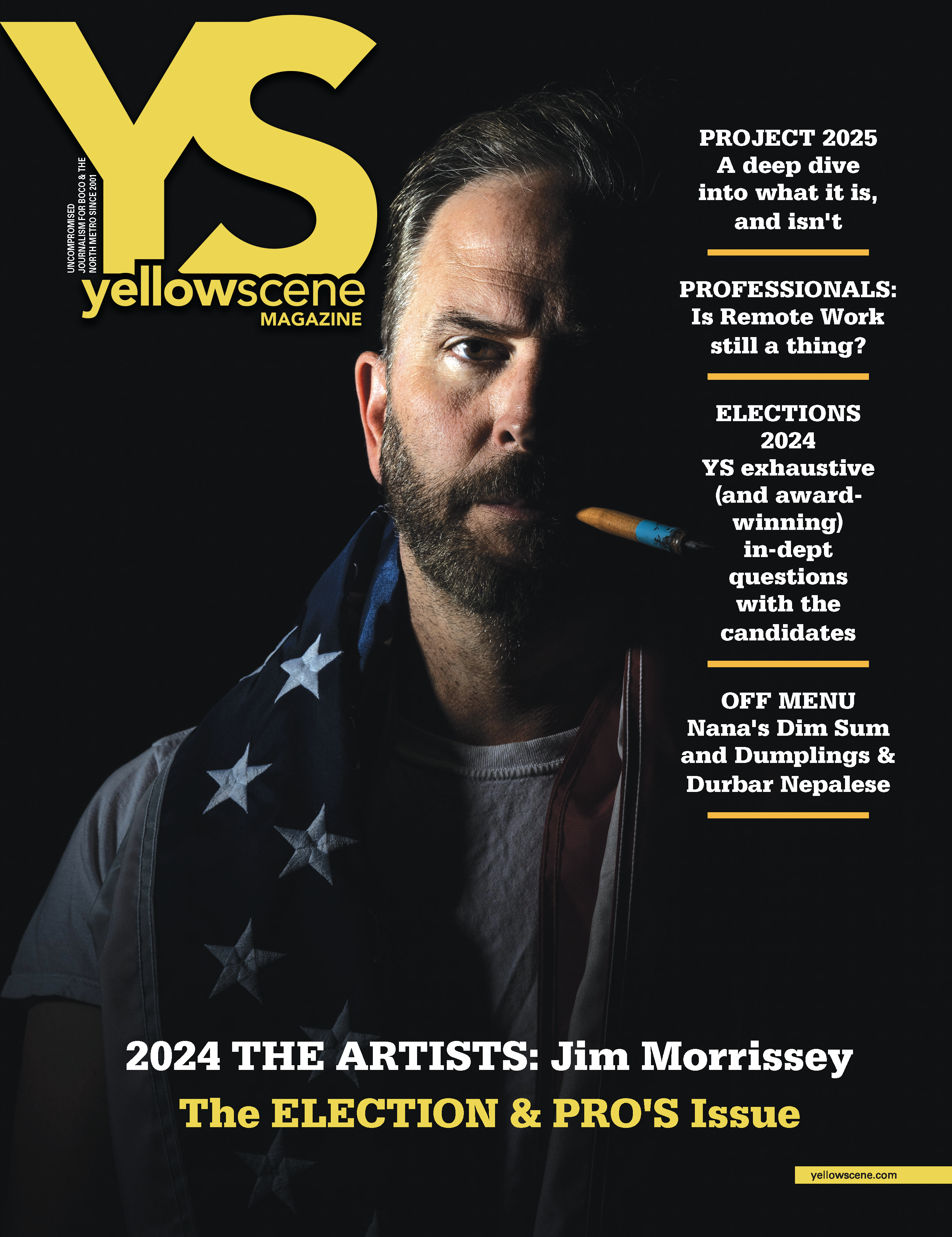 yellow scene  magazine cover for October 2024